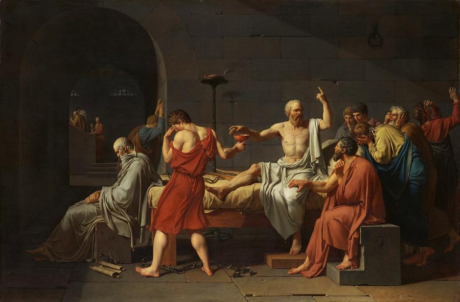 Смъртта на Сократ, худ. Жак-Луи Давид