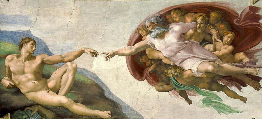 Сътворението на Адам, худ. Микеланджело, илюстрация: wikimedia.org