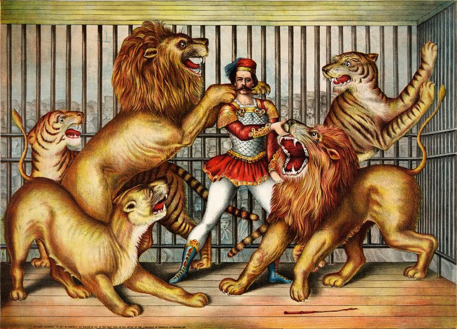 Укротител на лъвове, миниатюра, 1873 г.