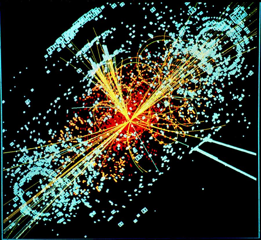Симулационен образ на генериране на Хигс бозон, илюстрация: Wikimedia.org