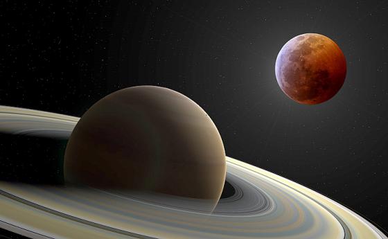 Сатурн и Марс в съединение